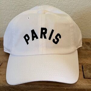 Anthropologie Paris baseball hat in white and navy. Never worn and new with tags